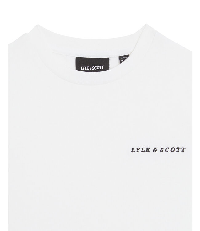 Lyle & Scott winter t-shirt jongens - wit - geborduurd