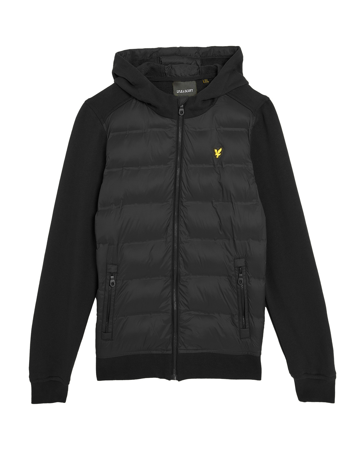 Lyle & Scott winter hybrid hoodie jongens - zwart Lyle & Scott winter hybrid hoodie jongens - zwart