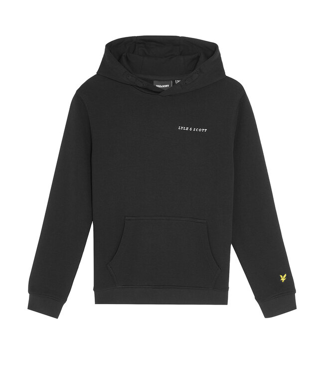 Lyle & Scott winter hoodie jongens - zwart - Script - geborduurd