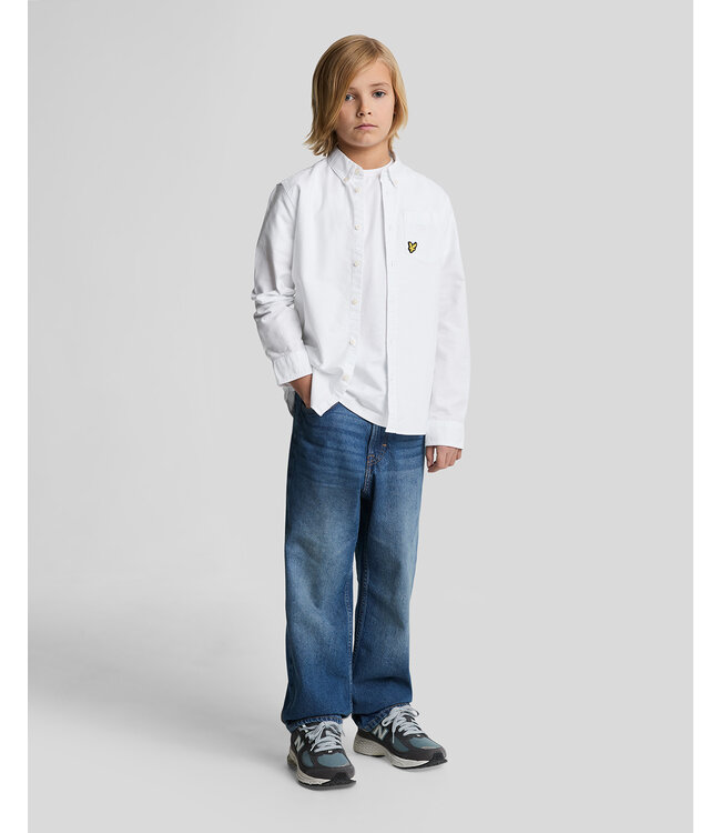 Lyle & Scott winter oxford blouse jongens - wit