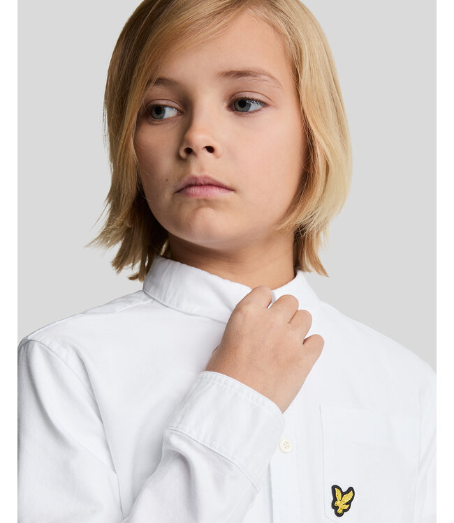 Lyle & Scott winter oxford blouse jongens - wit