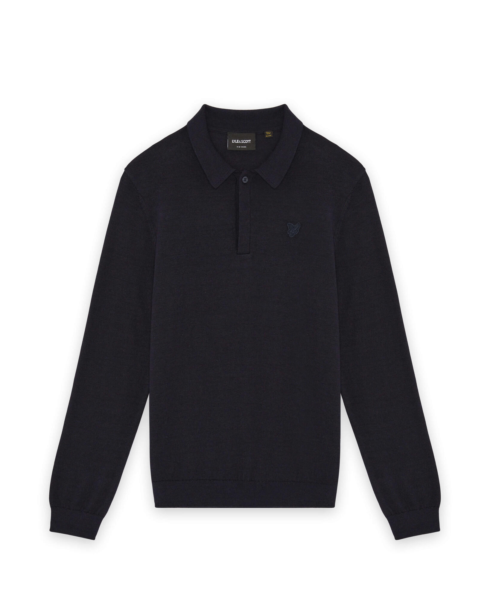 Lyle & Scott winter polo shirt jongens - donker navy blauw - longsleeve, gebreid Lyle & Scott winter polo shirt jongens - donker navy blauw - longsleeve, gebreid