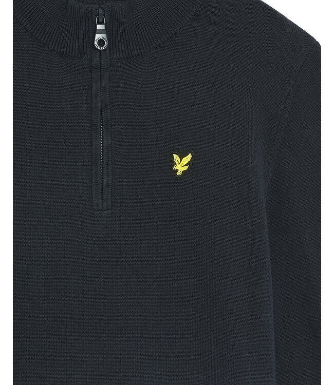 Lyle & Scott winter sweater jongens - donker navy blauw - 1/4 rits