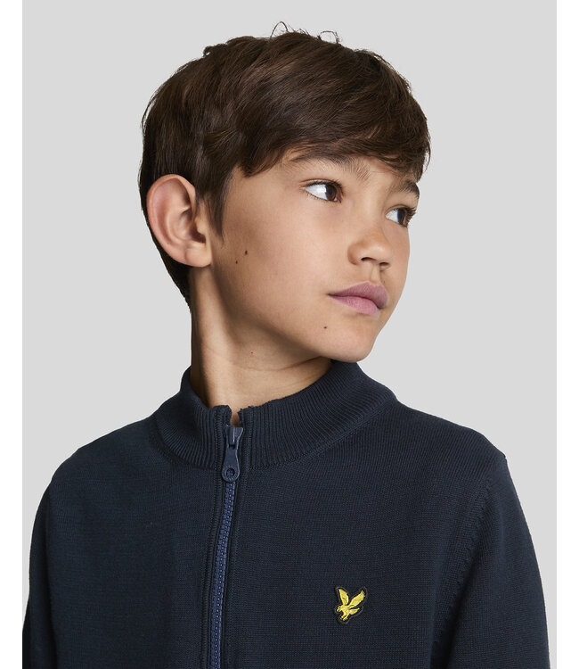 Lyle & Scott winter sweater jongens - donker navy blauw - 1/4 rits