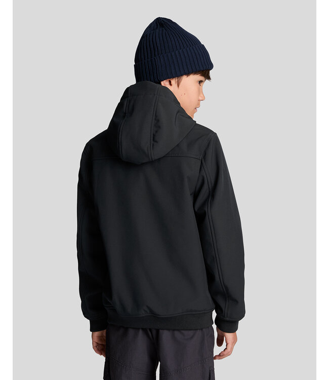 Lyle & Scott winter softshell jas jongens - zwart - capuchon