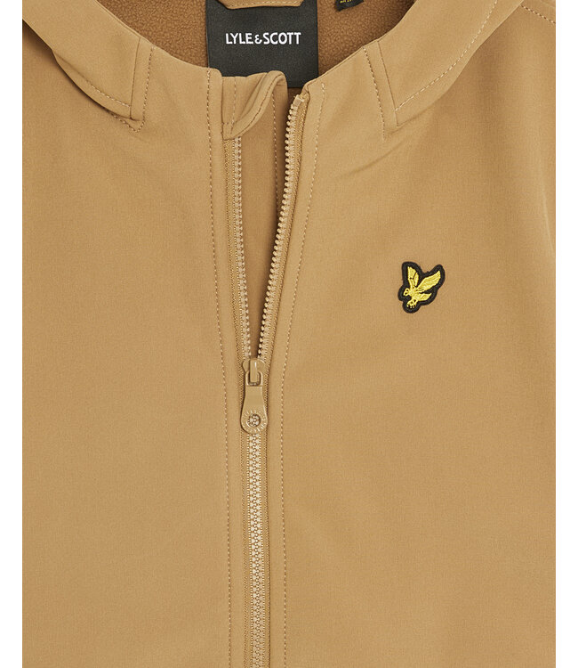 Lyle & Scott winter softshell jas jongens - bruin - capuchon
