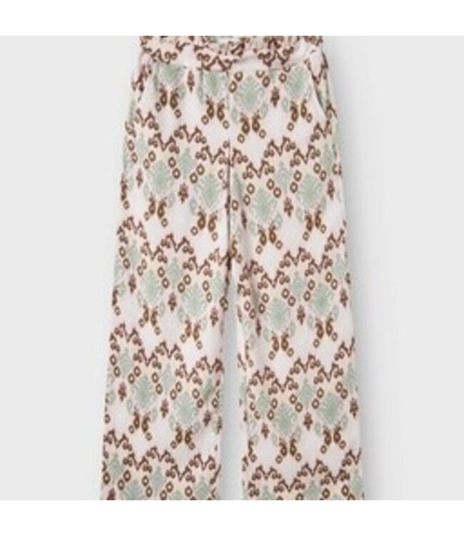 Name it zomer broek meisjes - wide fit - print beige - Nkfhamsa