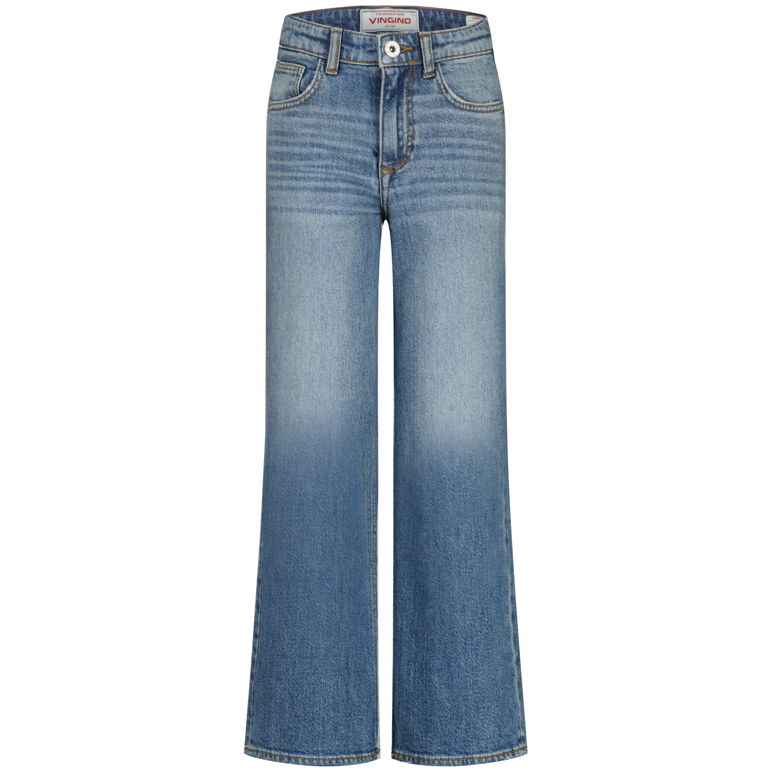 Vingino winter jeansbroek meisjes - blauw - Carlice - extra wide leg fit afbeelding