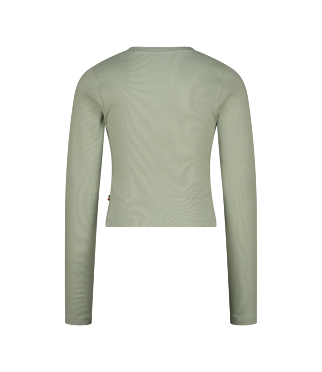 Vingino winter top meisjes - groen - Basic crop longsleeve - rib