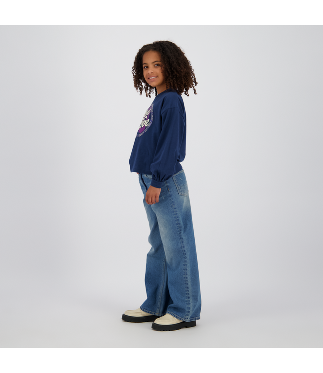 Vingino winter jeansbroek meisjes - donker blauw - Cherry - extra wide leg fit