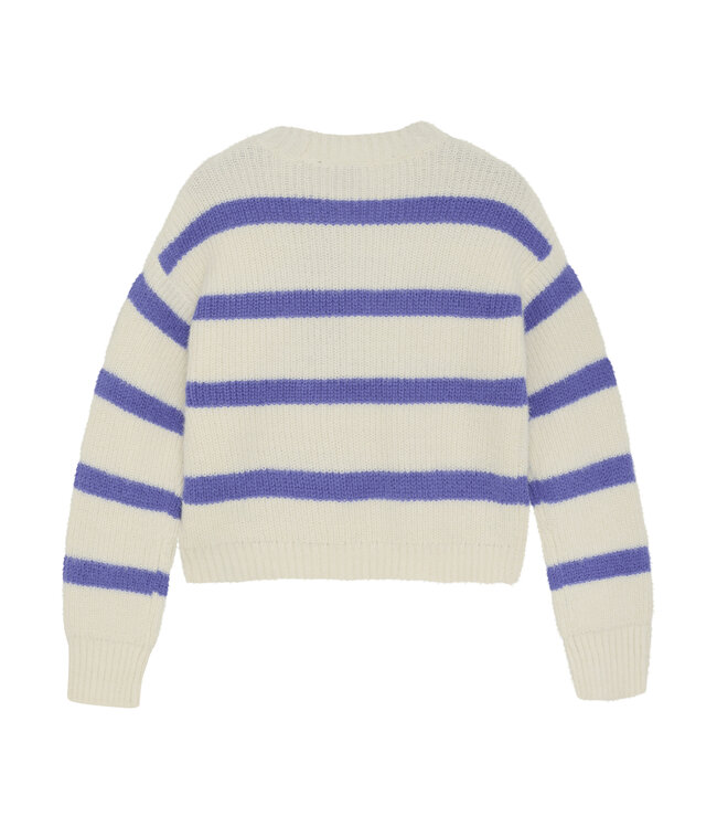 Indian Blue Jeans Winter sweater meisjes - wit - fuzzy/strepen