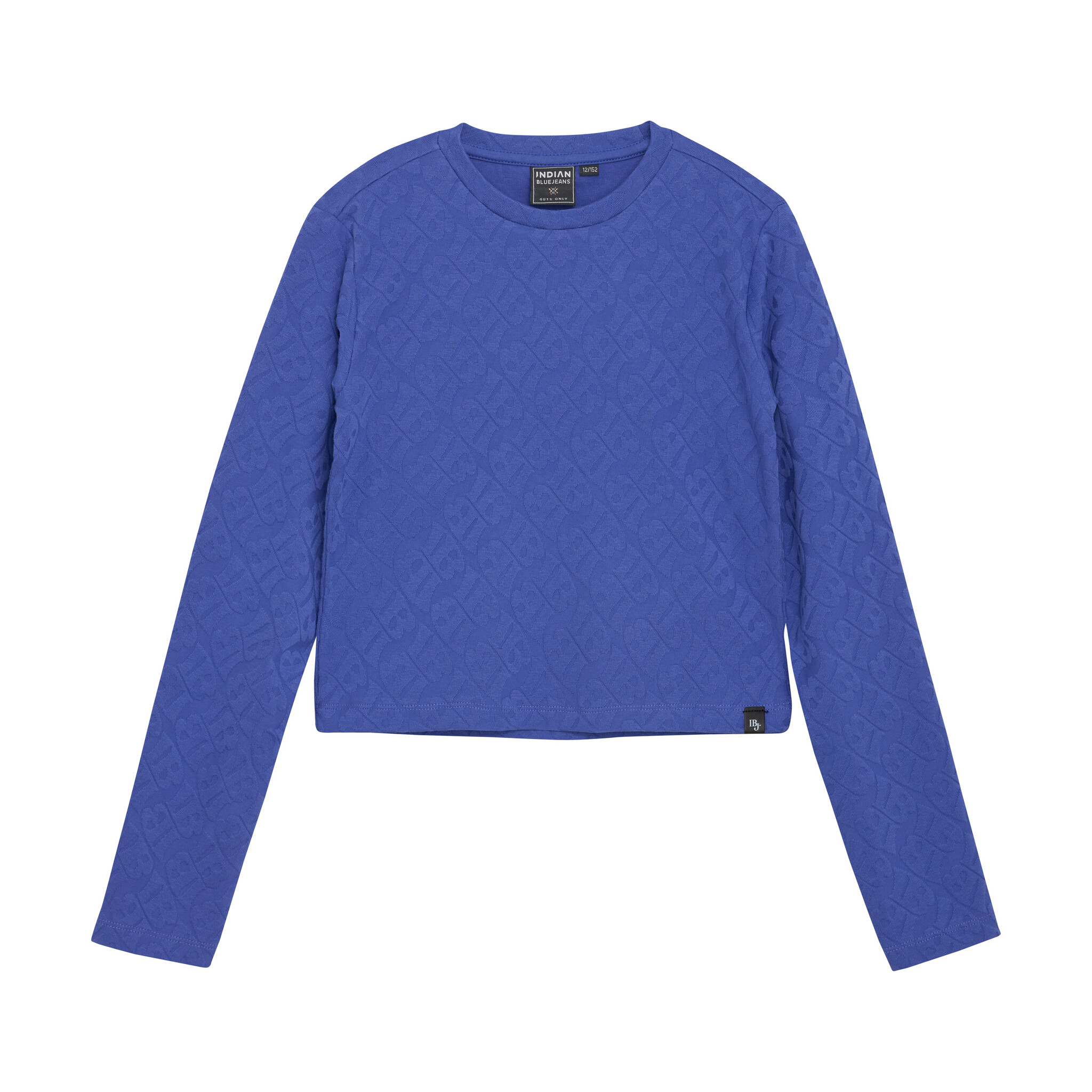 Indian Blue Jeans Winter t-shirt meisjes - blauw - longsleeve/logo/Jacquard afbeelding