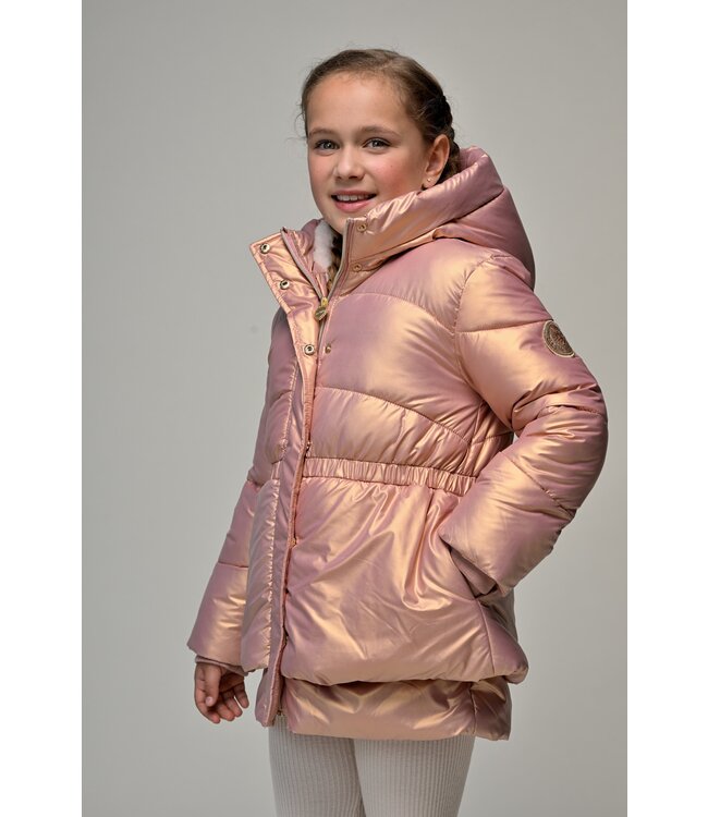 Le Chic winter winterjas meisjes - rood - Billie - folie, stippen