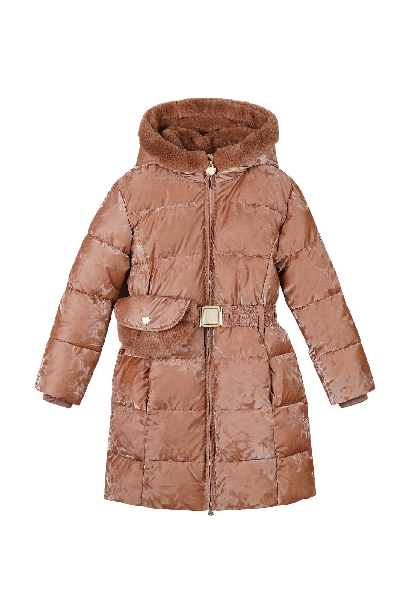 Le Chic winter winterjas meisjes - bruin/rood - Bodhi - furry tas Le Chic winter winterjas meisjes - bruin/rood - Bodhi - furry tas