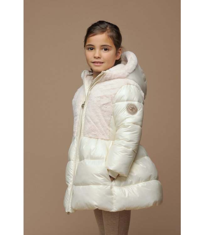 Le Chic winter winterjas meisjes - wit - Bloom - furry