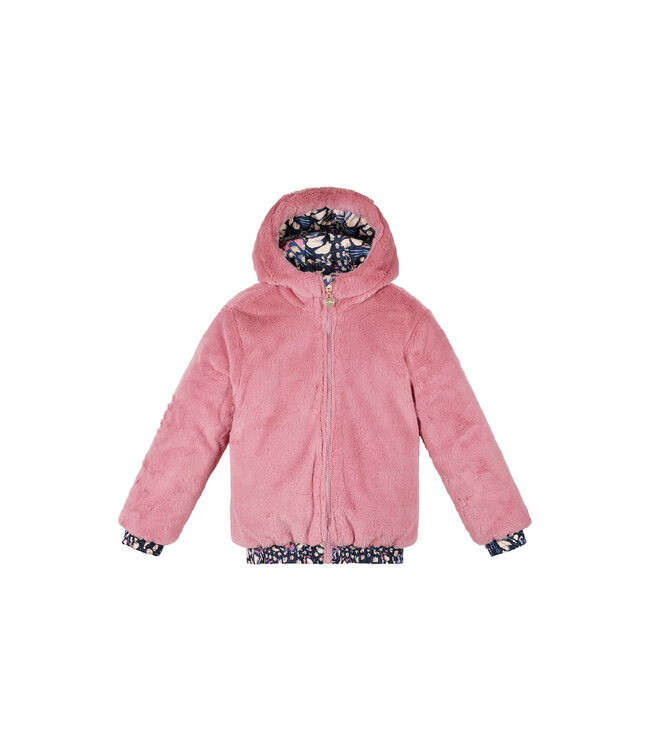 Le Chic winter bomberjack meisjes - navy blauw - Bente - reversible - AOP vlinder