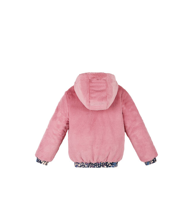 Le Chic winter bomberjack meisjes - navy blauw - Bente - reversible - AOP vlinder