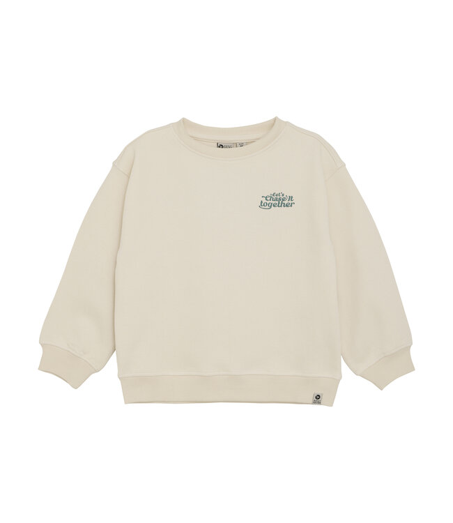 Daily7 winter sweater jongens - zand - oversized/backprint