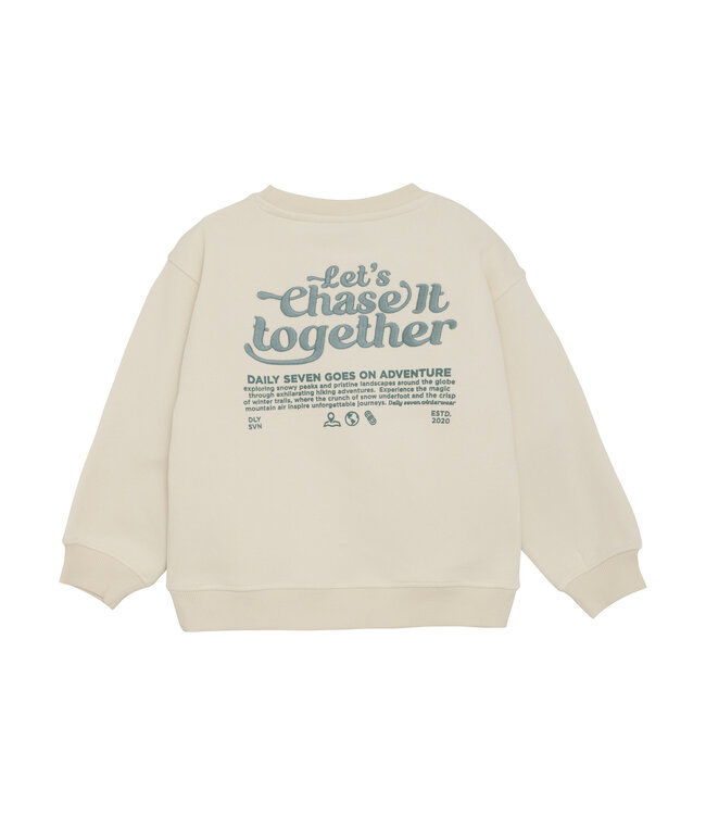 Daily7 winter sweater jongens - zand - oversized/backprint