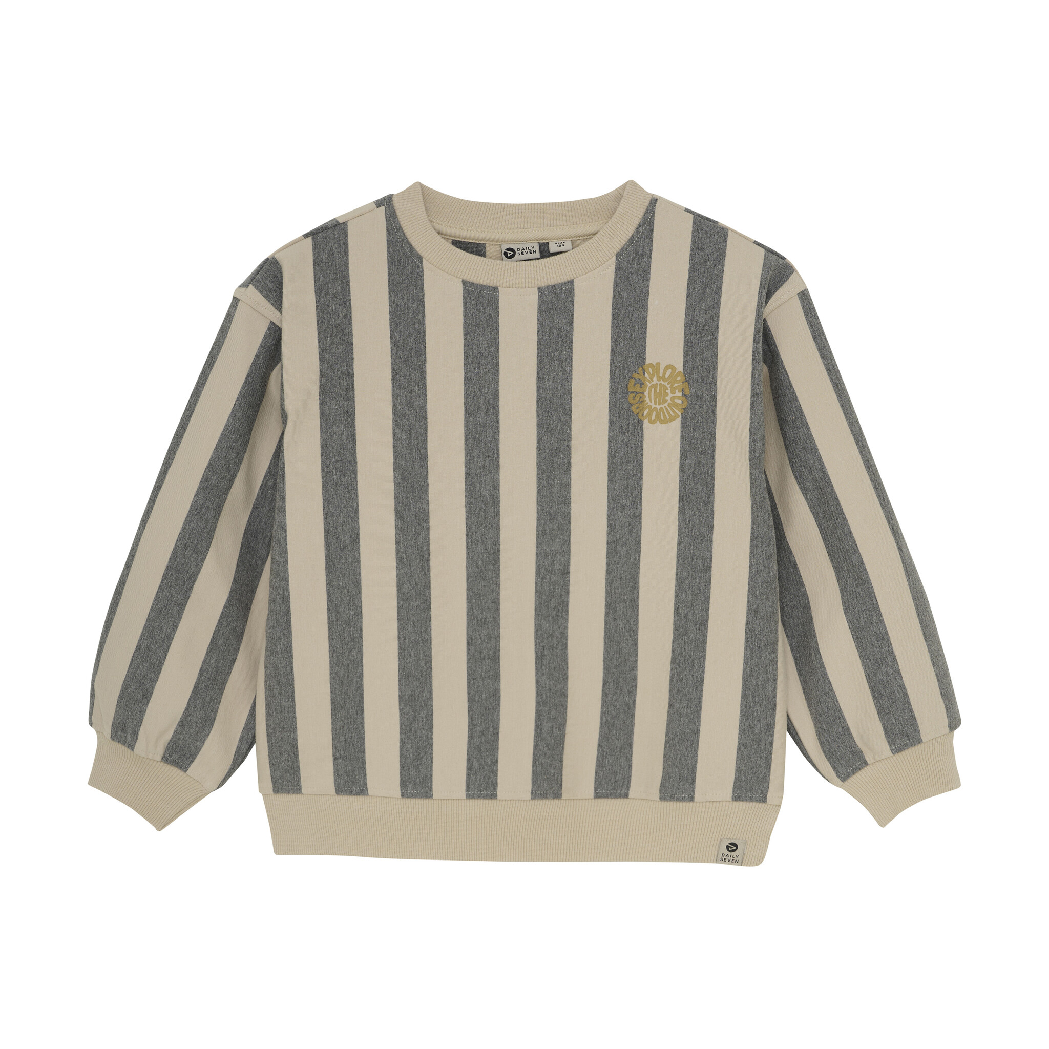 Daily7 winter sweater jongens - zand - oversized/strepen afbeelding