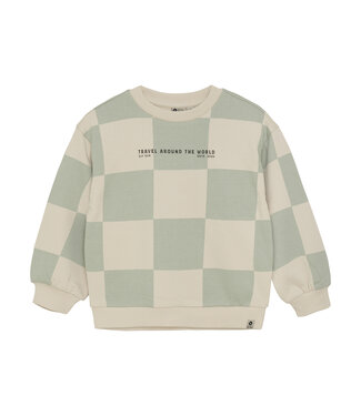 Daily7 winter sweater jongens - groen - oversized/geruite print