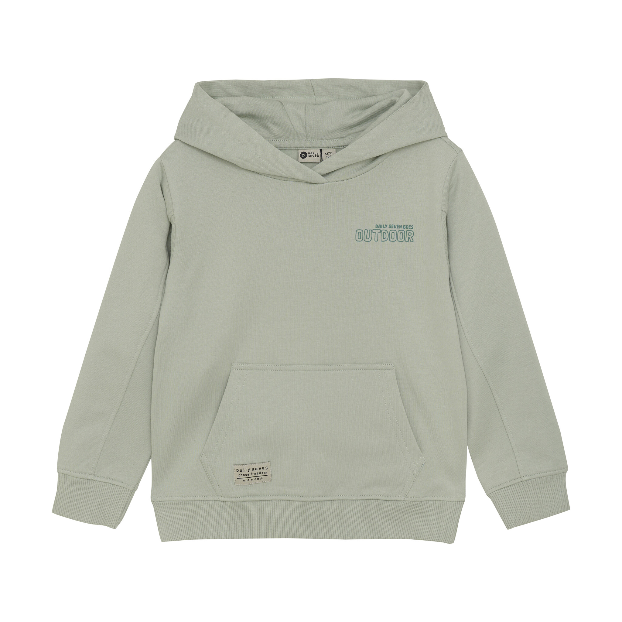 Daily7 winter hoodie jongens - groen - backprint afbeelding
