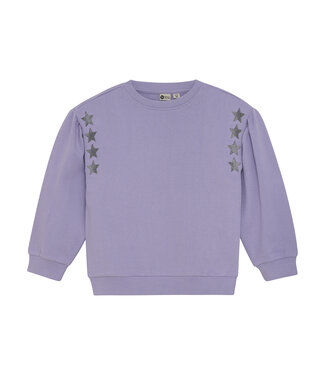 Daily7 winter sweater meisjes - paars - borduursel op mouw