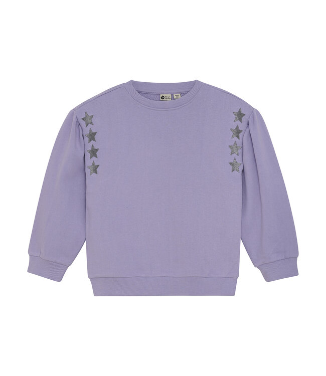 Daily7 winter sweater meisjes - paars - borduursel op mouw