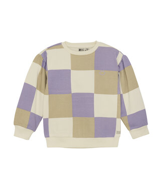 Daily7 winter sweater meisjes - paars - geruit