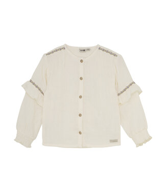 Daily7 winter t-shirt meisjes - wit - longsleeve/ruffle