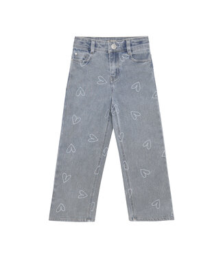 Daily7 winter jeansbroek meisjes - donker navy blauw - wide fit/hart