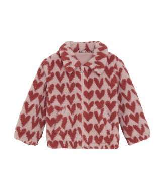 Daily7 winter winterjas meisjes - roze - teddy/hart