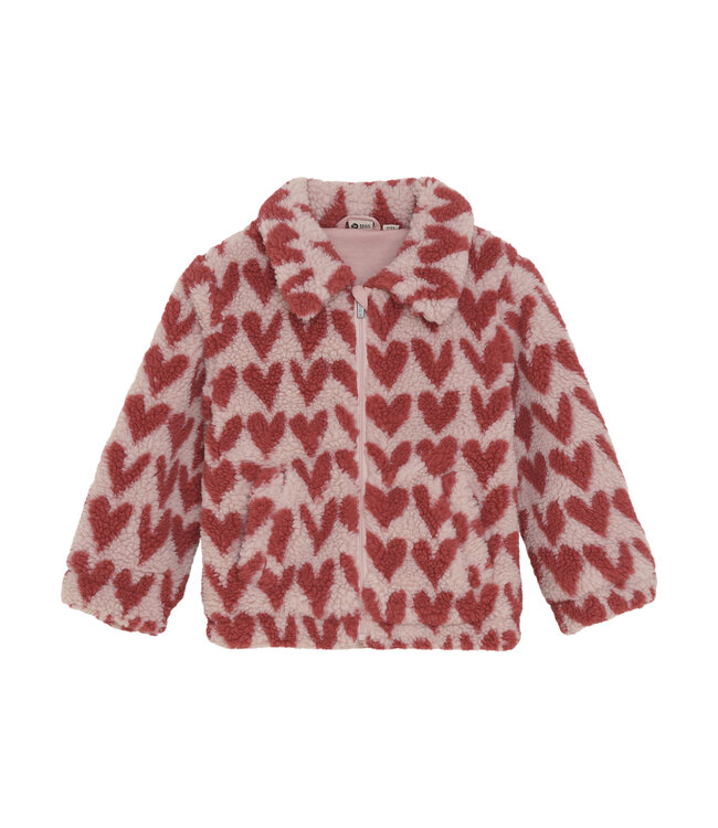 Daily7 winter winterjas meisjes - roze - teddy/hart