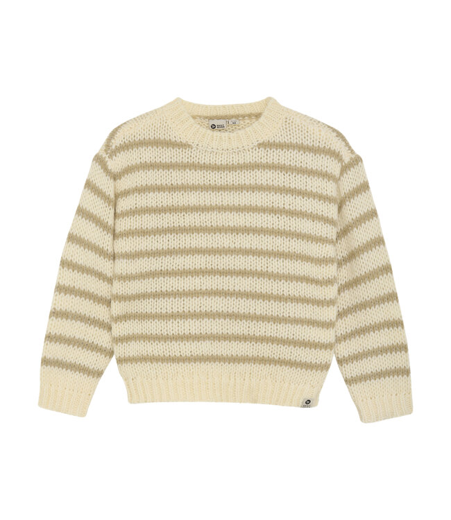 Daily7 winter sweater meisjes - zand - strepen/gebreid