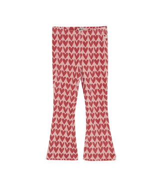 Daily7 winter flare broek meisjes - roze - hart