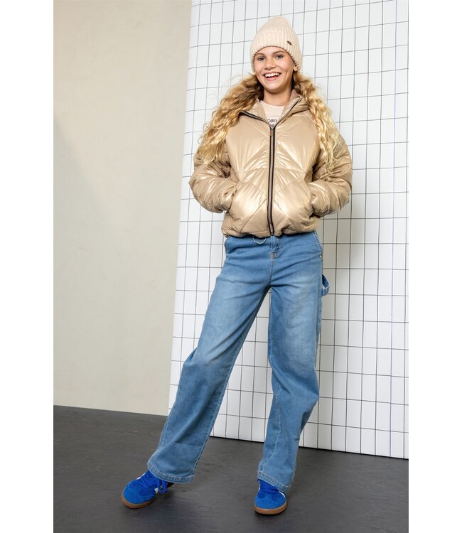 NoBell winter winterjas meisjes - bruin - Buffer - kort, capuchon