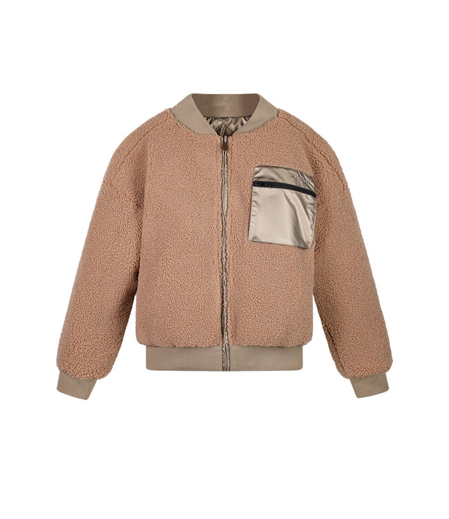 NoBell winter bomberjack meisjes - bruin - Bomber - reversible, verborgen capuchon