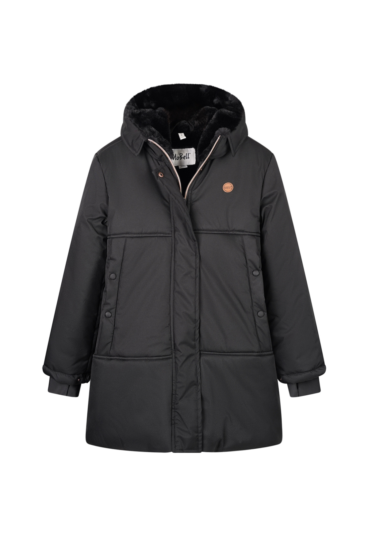 NoBell winter winterjas meisjes - zwart - Belvine - lang, capuhon afbeelding