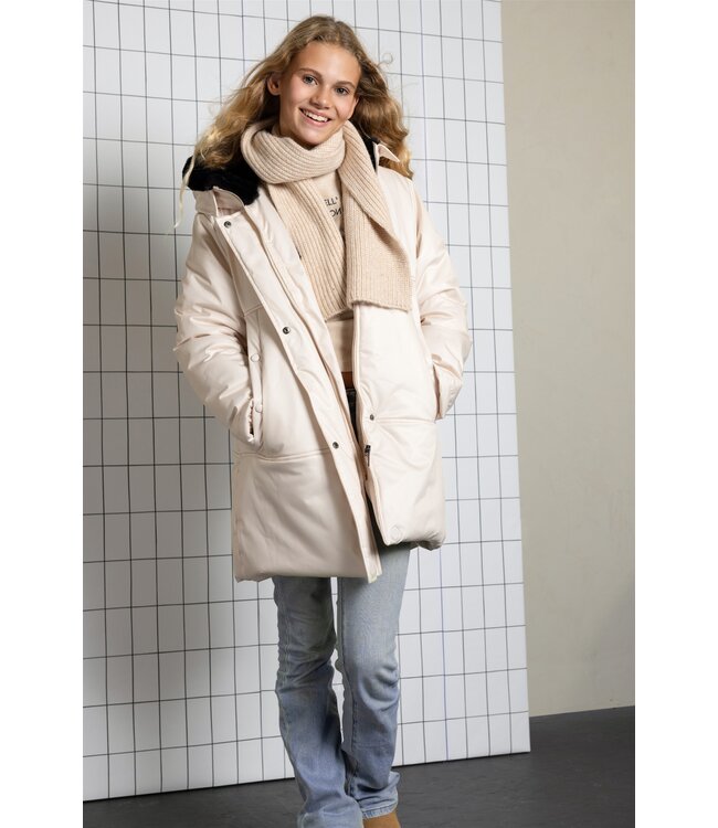 NoBell winter winterjas meisjes - beige - Belvine - lang, capuhon