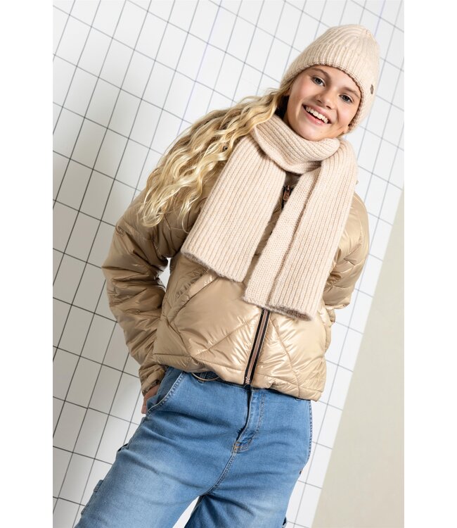 NoBell winter sjaal + muts set meisjes - beige - Ronja - gebreid