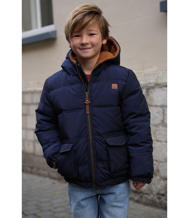 Like Flo winter winterjas jongens - navy blauw - Albon - reversible, capuchon