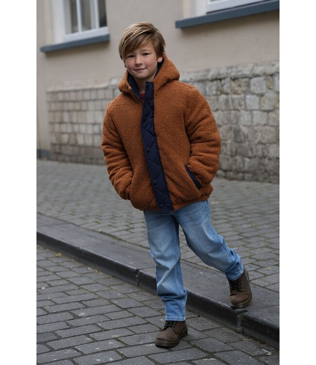 Like Flo winter winterjas jongens - navy blauw - Albon - reversible, capuchon