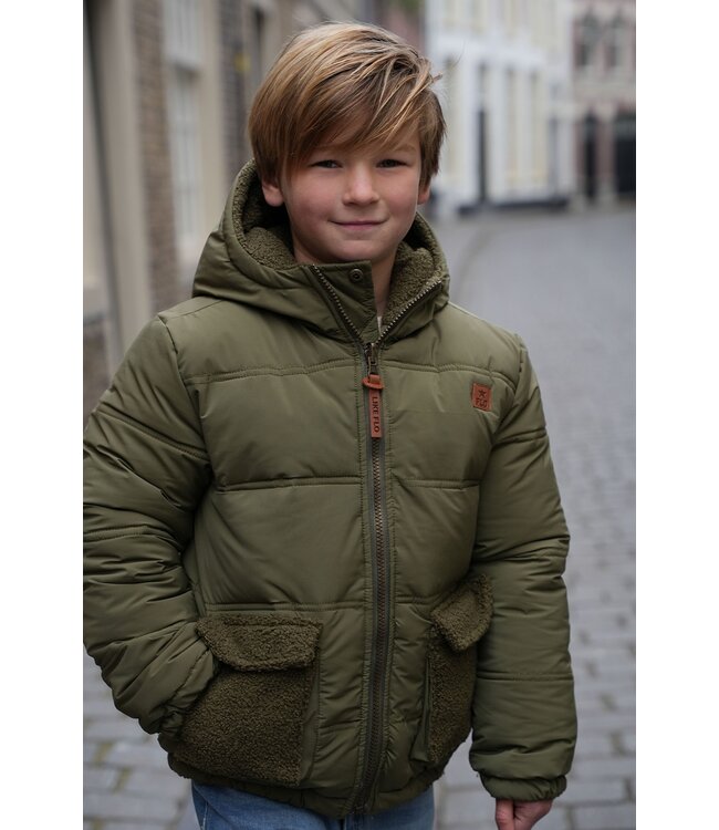 Like Flo winter winterjas jongens - groen - Albon - reversible, capuchon
