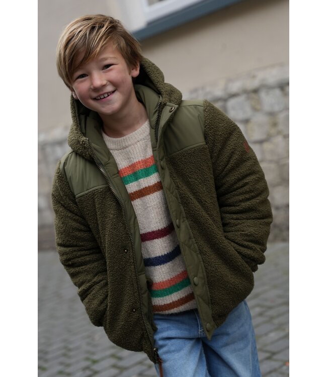 Like Flo winter winterjas jongens - groen - Albon - reversible, capuchon