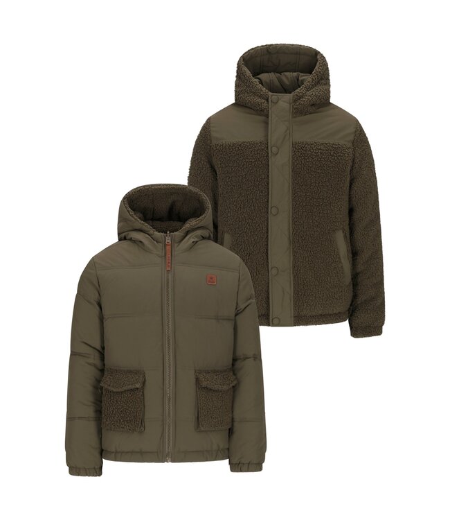 Like Flo winter winterjas jongens - groen - Albon - reversible, capuchon