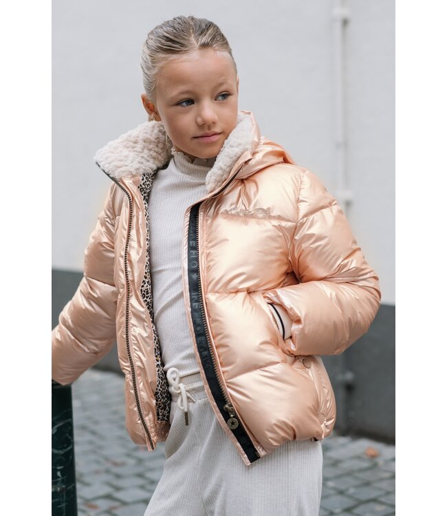 Like Flo winter winterjas meisjes - oranje - Aelin - kort, capuchon