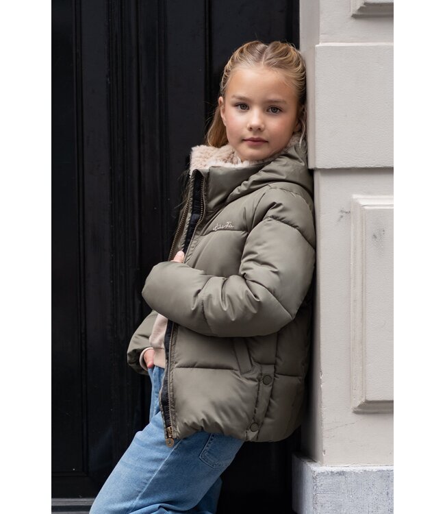 Like Flo winter winterjas meisjes - groen - Aelin - kort, capuchon