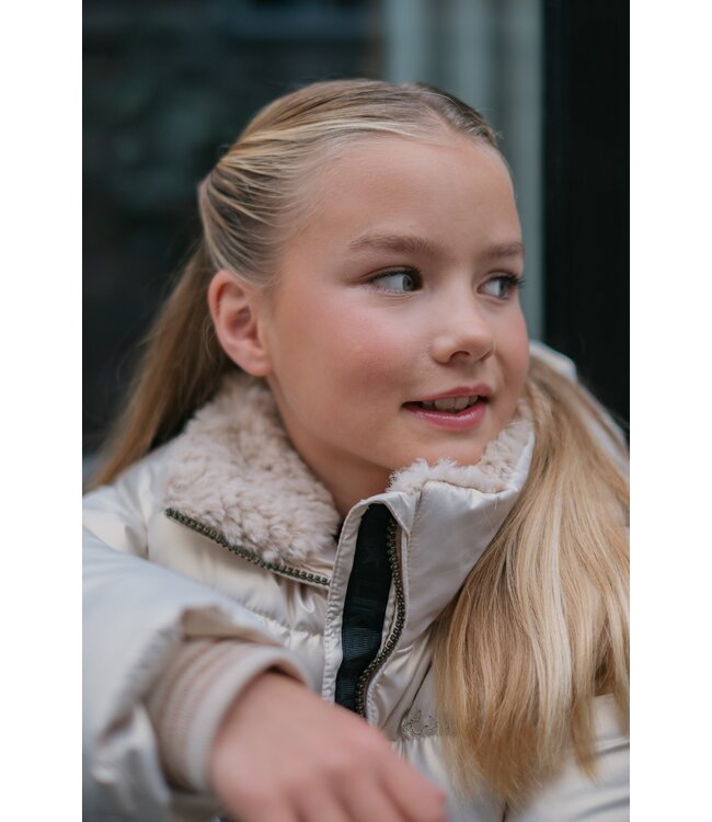 Like Flo winter winterjas meisjes - goud - Aelin - kort, capuchon, metallic