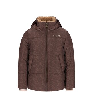 Like Flo winter winterjas meisjes - bruin - Aelin - kort, capuchon, panter