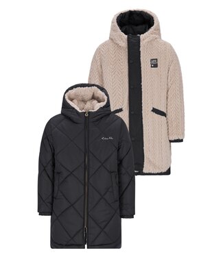 Like Flo winter winterjas meisjes - grijs - Ariana - lang, reversible, capuchon